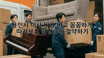 용인시 이사 비용 비교: 꼼꼼하게 따져보고 현명하게 절약하기